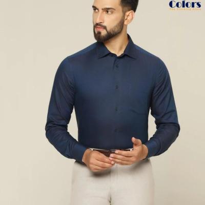 Wrinkle Free Men Stretchable Shirt – Navy Blue